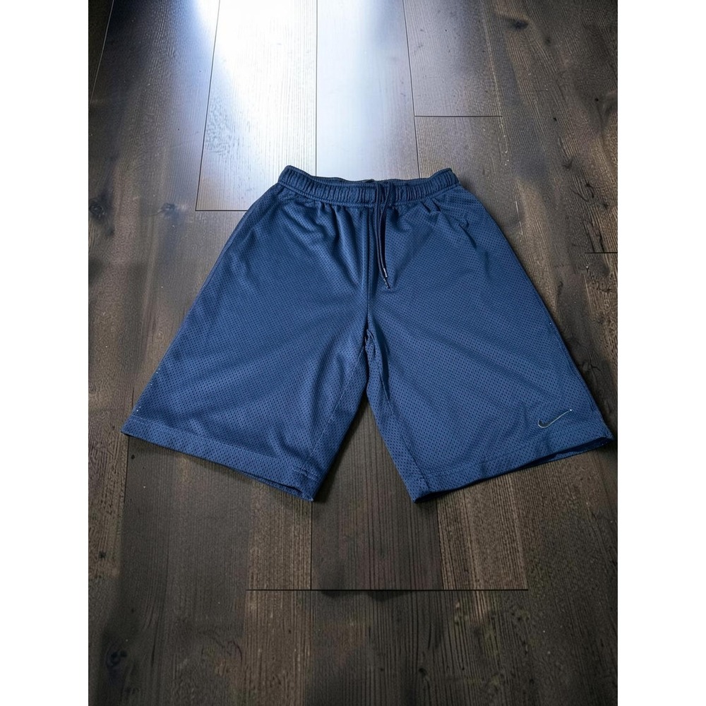 Nike Mesh Shorts Boys L Navy Blue Dri-Fit Athletic Basketball Gym Activewear